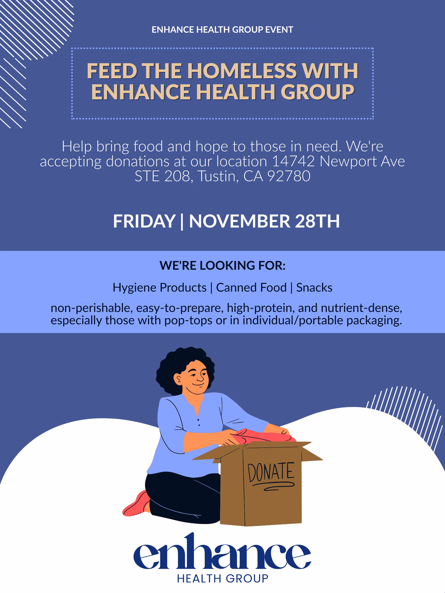 π Enhance Health Group Cares: Feed the Homeless Event!